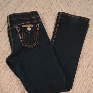True Religion Women's Dark Blue Straight Leg Jeans